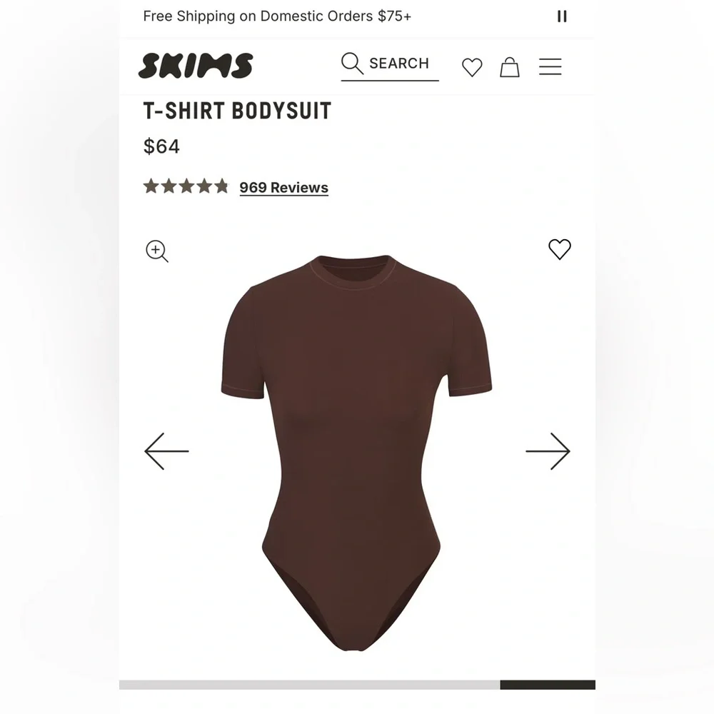 SKIMS Fits Everybody TShirt Bodysuit - Picture 1 of 7